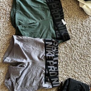 Nike Dri-FIT Spandex Shorts in Green and Grey